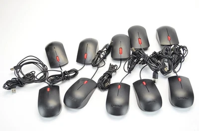 Lot of 10 Lenovo USB Wired Optical Mice 00ph133 - Image 1 of 2