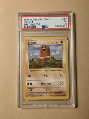  1999 Pokemon Diglett Shadowless #47 PSA 5 - Image 1 of 2