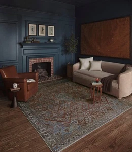 Magnolia Home by Joanna Gaines Lenna Collection LEA-04 Brick/Sky 9'-6" x 14' ... - Picture 1 of 5