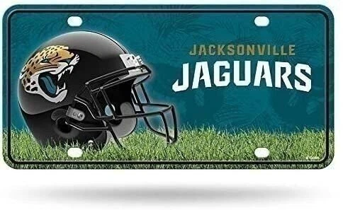 Placa de matrícula de metal Jacksonville Jaguars, diseño de casco, 12x6 pulgadas Foto 1 de 1