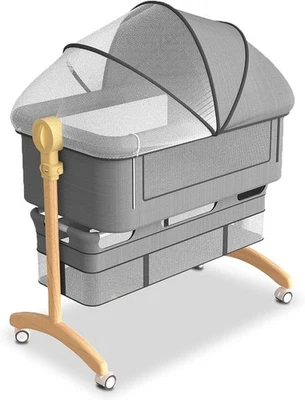 Bassinets Bedside Sleeper for Baby - Wooden Construction 3 in 1 Bedside Bassinet - image 1 of 4