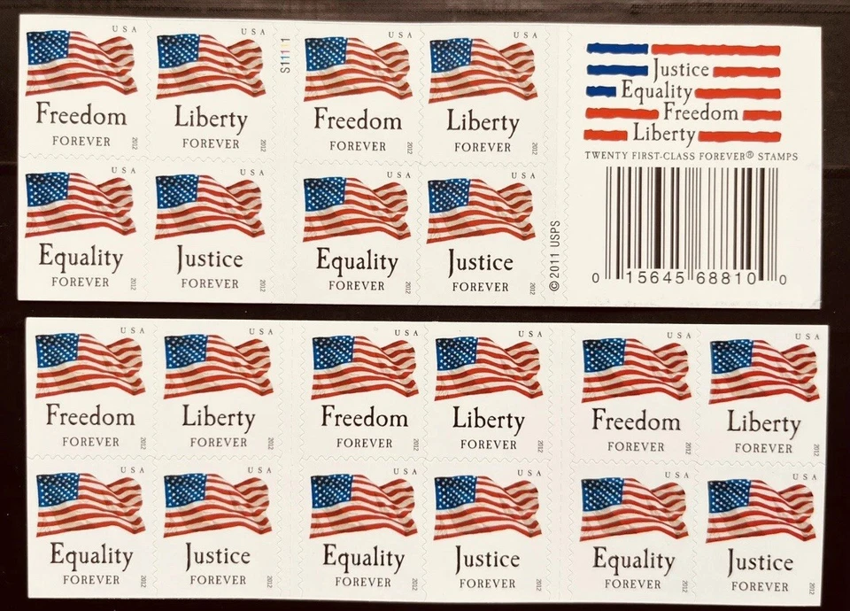 US Flag Forever Booklet Pane of 20 Stamps MNH #4648b 2012. FREE Shipping - Image 1 of 1