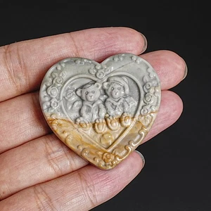 Ciondolo regalo orsacchiotto marrone cristallo curativo agata Alashan naturale 40 mm - Foto 1 di 2