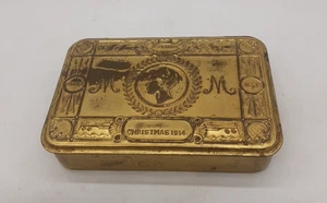 WW1 World War 1 1914 Brass Queen Mary Christmas Tin - Gift For Troops - Picture 1 of 8