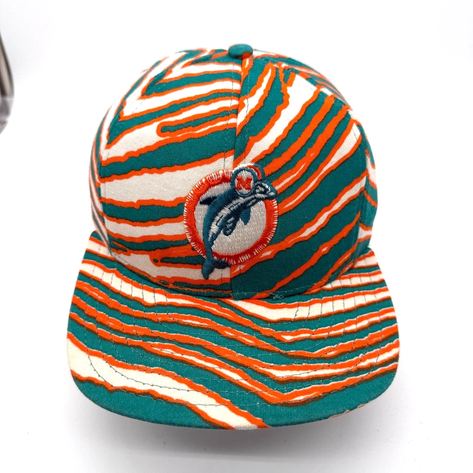 De Colección Miami Dolphins Zubaz AJD Tigre Rayas Sombrero Gorra Snapback Hecho en EE. UU. Foto 1 de 4
