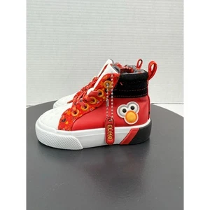 Ground Up Elmo Toddler High Top Sesame Street Kids Red Shoes Sneakers Size 6 - Picture 1 of 10