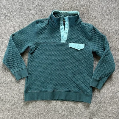 Patagonia Jacket Women Large Elwha Blue Organic Cotton Quilt Snap-T Pullover Top - Image 1 of 4