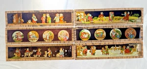Antique Magic Lantern Glass Slide Set Panorama Christmas Winter Children Germany - Picture 1 of 8