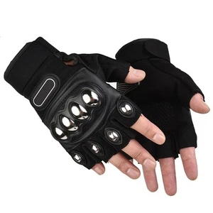 Tactical Gloves, Men Women Steel Fingerless Motorcycle Gloves, Knuckle Hard S... - Picture 1 of 7