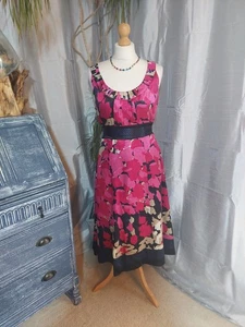 Gorgeous Monsoon Dress Size 16 Pink/Black Classic Elegant Wedding Ascot Cruise - Picture 1 of 6