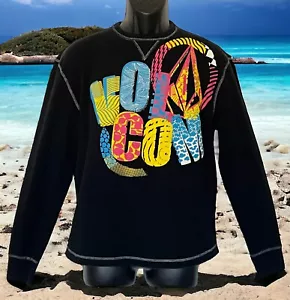Y2K Volcom Graphic Slammed Thermal Large Waffle Knit Pullover Surfer Skateboard - Picture 1 of 10