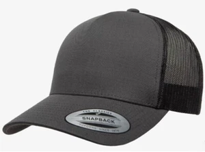 Big Size Charcoal Yupoong® Trucker Mesh Cap 2XL - 4XL Adjust BIGHEADCAPS - Picture 1 of 1