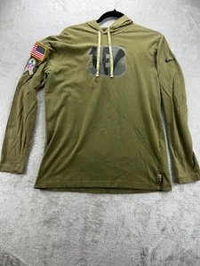 T-shirt con cappuccio maniche lunghe verde esercito cincinatti bengals - Foto 1 di 12