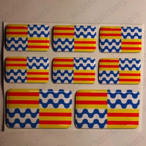 Autocollant Badalona Drapeau 3D Résine Relief Autocollants Espagne - Picture 1 of 1