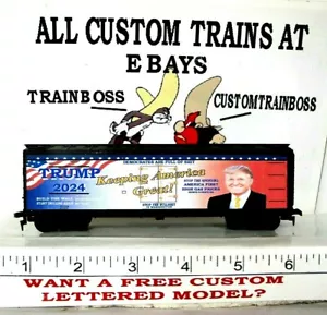 HO SCALE CUSTOM LETTERED TRUMP 2024 REEFER ALSO AVAIL IN O SCALE🎩🎩🎩🎩 - Picture 1 of 13