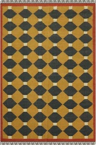 Alfombra grande de yute de lana alfombra 7x10 Kilim - amarillo negro lana natural yute mano - Imagen 1 de 42