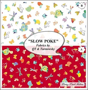 QT, "SLOW POKE", MINIATURE, TURTLES, INSECTS, FABRICS. PRICED @ 1/2 YD - Picture 1 of 3