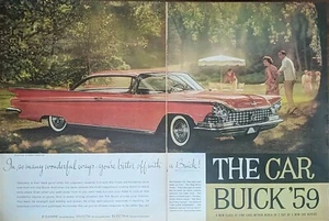 Buick Electra 1959 rojo anuncio impreso de 2 puertas techo rígido, hermoso color - Imagen 1 de 1
