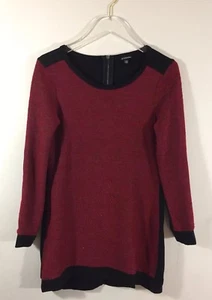 Le Chateau Women Tunic Top Red Tweed Black Medium - Picture 1 of 12