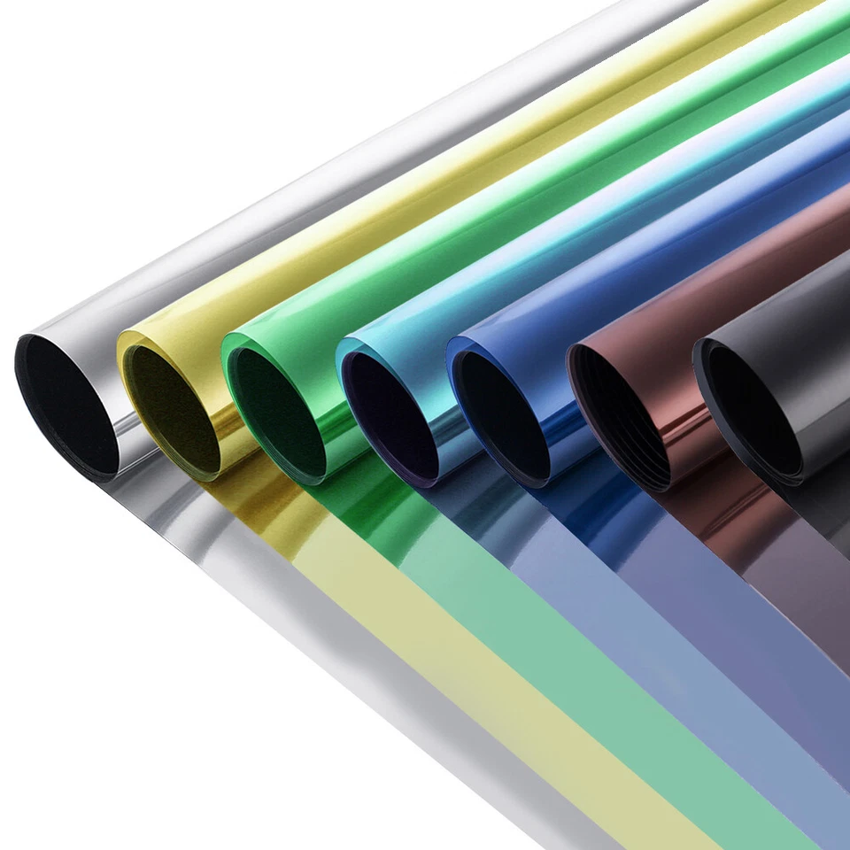 1 2 rollos espejo unidireccional privacidad ventana película estática adhesiva calor UV tinte reflectante Foto 1 de 4