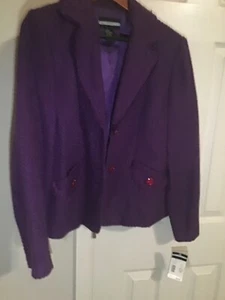 Vintage Requirements  Womens PurpleTweed Jacket Size 12 - Picture 1 of 4