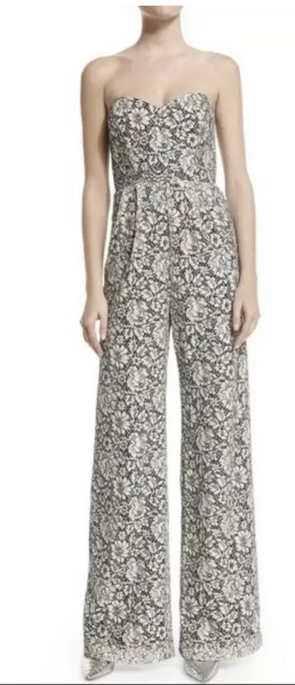 Mono Parker Cay de encaje negro blanco novia calado pequeño S Foto 1 de 4