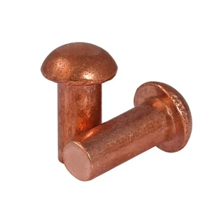 Red Copper Solid Round Head Rivet Fasteners Bolts For Electronic Machinery M2-M8 - Picture 1 of 5
