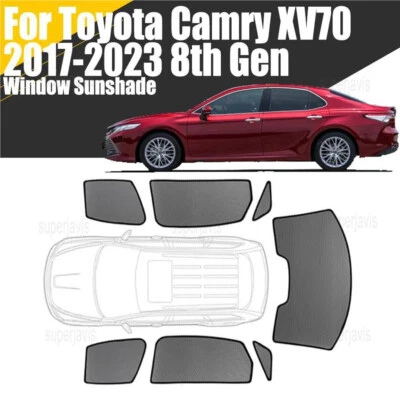 Magnetic Window Sunshade For Toyota Camry 2017-23 Mesh Windshield Frame Curtain - Imagem 1 de 4