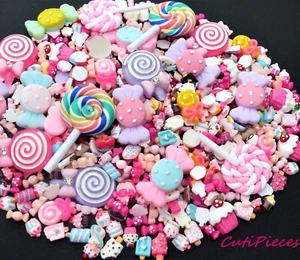 50 Stck. Big Mix ""Lollypop Cupcakes Süßigkeiten"" Harz Fimo Handwerk Cabochon Verzierung - Bild 1 von 6