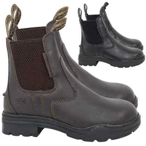 Ladies Steel Toe Safety Shoes Chelsea Classic Horse Riding Leather Jodhpur Boots - Picture 1 of 9