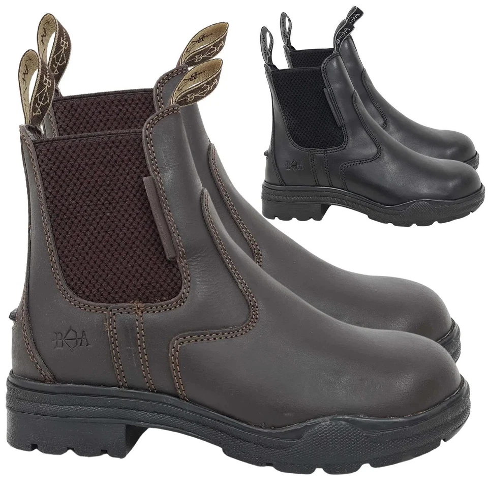 Ladies Steel Toe Safety Shoes Chelsea Classic Horse Riding Leather Jodhpur Boots - Image 1 of 1