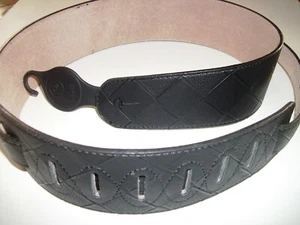 Neu Gurt Leder -planet Waves Relief Schachbrettmuster - Black - Gitarre Promo - Picture 1 of 4