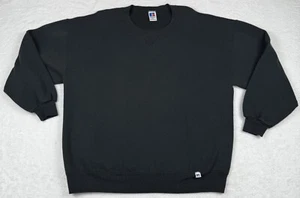 VTG Russell Athletics Sweater Men's 2XL Solid Black Blank Made In USA - Picture 1 of 9