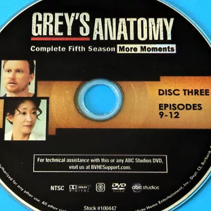 GREY'S ANATOMY Season 5 DISC 3 DVD REPLACEMENT only - single Disc Only 5th fifth - Picture 1 of 5