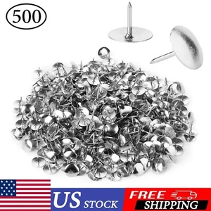 Silver Flat Push Pins 500 Pack Thumb Tacks Steel Bulletin Board Office School - Picture 1 of 10