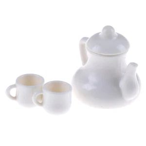 3PC 1:12 Scale Dolls House Miniatures Porcelain Coffee Cup Pot Kitchen Accessory - Picture 1 of 8