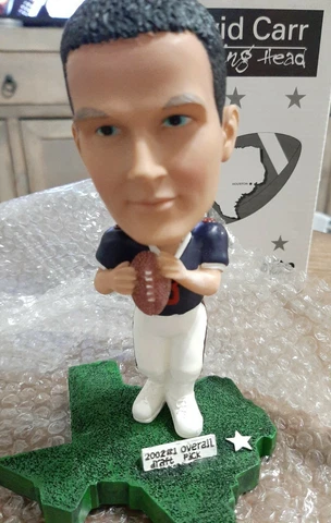 New David Carr Houston Texans Bobblehead 2002 1st Draft Pick  Blue Jersey NIB Cover