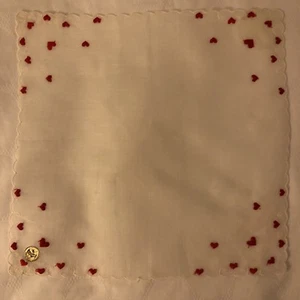 Vintage Valentine Women’s Hankie - Made In Switzerland - Picture 1 of 2