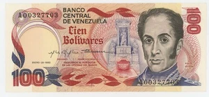 Venezuela 100 Bolivares 29-1-1980 Pick 59 UNC Uncirculated Banknote - Picture 1 of 2