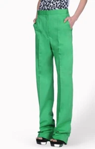 3001 Stella McCartney Runway Cotton Lien Pants Twill Jennie, Size M - Green - Picture 1 of 6