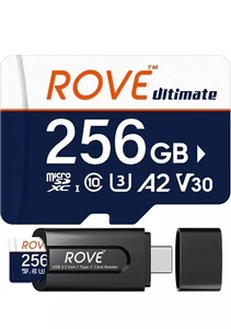 ROVE Ultimate Micro SD microSDXC 256GB Memory Card with USB 3.2 Type-C Reader - Picture 1 of 6