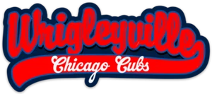 Chicago Cubs Wrigleyville Wort Logo Typ MLB Baseball gestanzter MAGNET - Bild 1 von 1