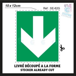 10 x 12 Cm- Exit Release Aid Arrows Down Or Top - AUTOCOLLANT-SE-62G - Picture 1 of 1