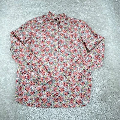 Camisa J Crew Mujer 2 Estampado Floral Rosa Azul Blusa Tela Liberty Abotonada Foto 1 de 4