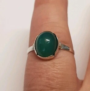 SILBER 835er Chrysopras   Art Deko Ring   Top anschauen! - Bild 1 von 3