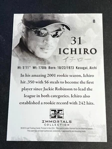2013 Leaf Ichiro Immortals BLANK FRONT MISSING Serial # Base Card 31 #8 - Picture 1 of 2