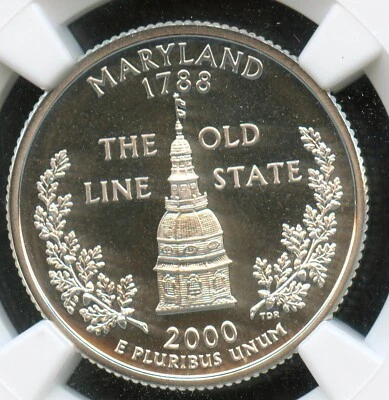 NGC - State Quarter - 25c - Maryland - 2000 S Silver - PF-70-UC - Image 1 of 4