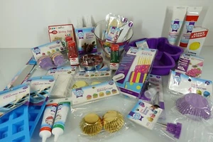 Cake And Cupcake Decorating Baking Supplies Tools Baked with Love Lot 30 Items - Picture 1 of 11