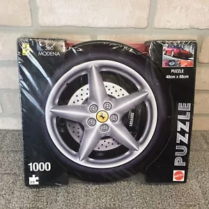 NEW! Ferrari Red Modena 360 Tire Tin Car Mattel Vintage 1000 Pc Sealed Puzzle - Picture 1 of 12