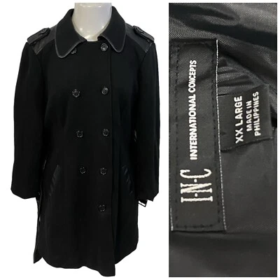 Abrigo INC Mujer Talla 2XL Negro Chaquetón Preppy Trabajo Oficina Informal Chaqueta Elegante Foto 1 de 4